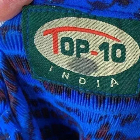 New Top 10 India tunic size FS black blue square - Picture 11 of 12